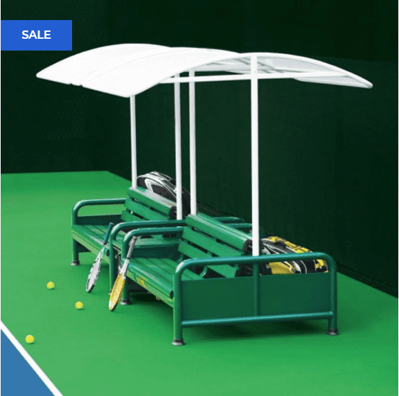 VERMONT DOUBLE TENNIS COURT BENCH PACKAGE [8-12 SEATER]