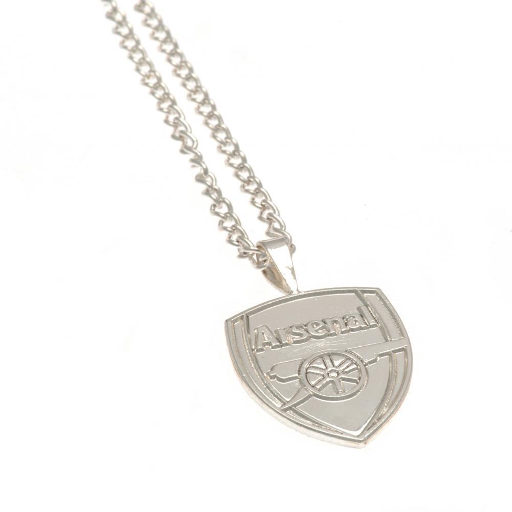 Arsenal FC Silver Plated Pendant &amp; Chain XL