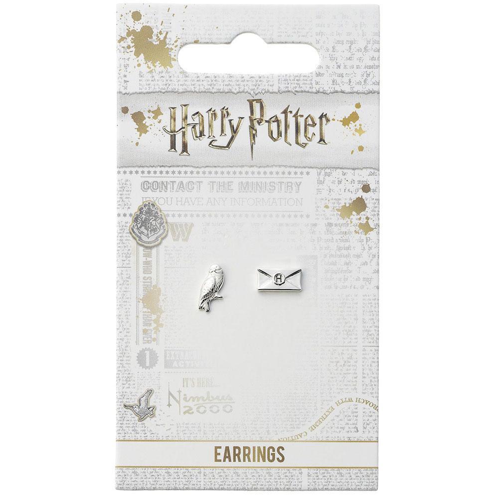 Harry Potter Silver Plated Earrings Hedwig Owl &amp; Letter