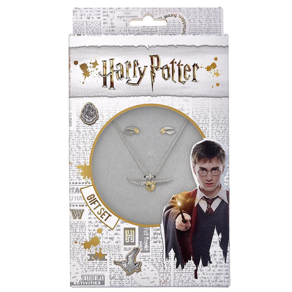 Harry Potter Silver Plated Necklace &amp; Earring Golden Snitch