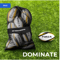 FORZA RUGBY BALLS & CARRY BAG [PACK OF 12] [Ball Size:: Size 3 (Kids)] [Type:: Eclipse]