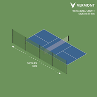 Vermont Socketed Pickleball Court Surround System [Surround Option:: End of Court (40ft x 10ft)]
