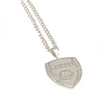 Arsenal FC Silver Plated Pendant &amp; Chain XL