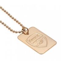 Arsenal FC Gold Plated Dog Tag &amp; Chain