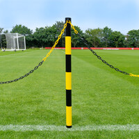 Ground Spike Plastic Post & Chain [5x Colours] [Post & Chain Colour Option:: Red/White Posts & Chains]