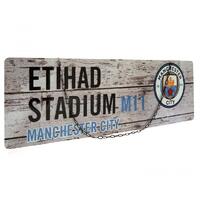 Manchester City FC Rustic Garden Sign