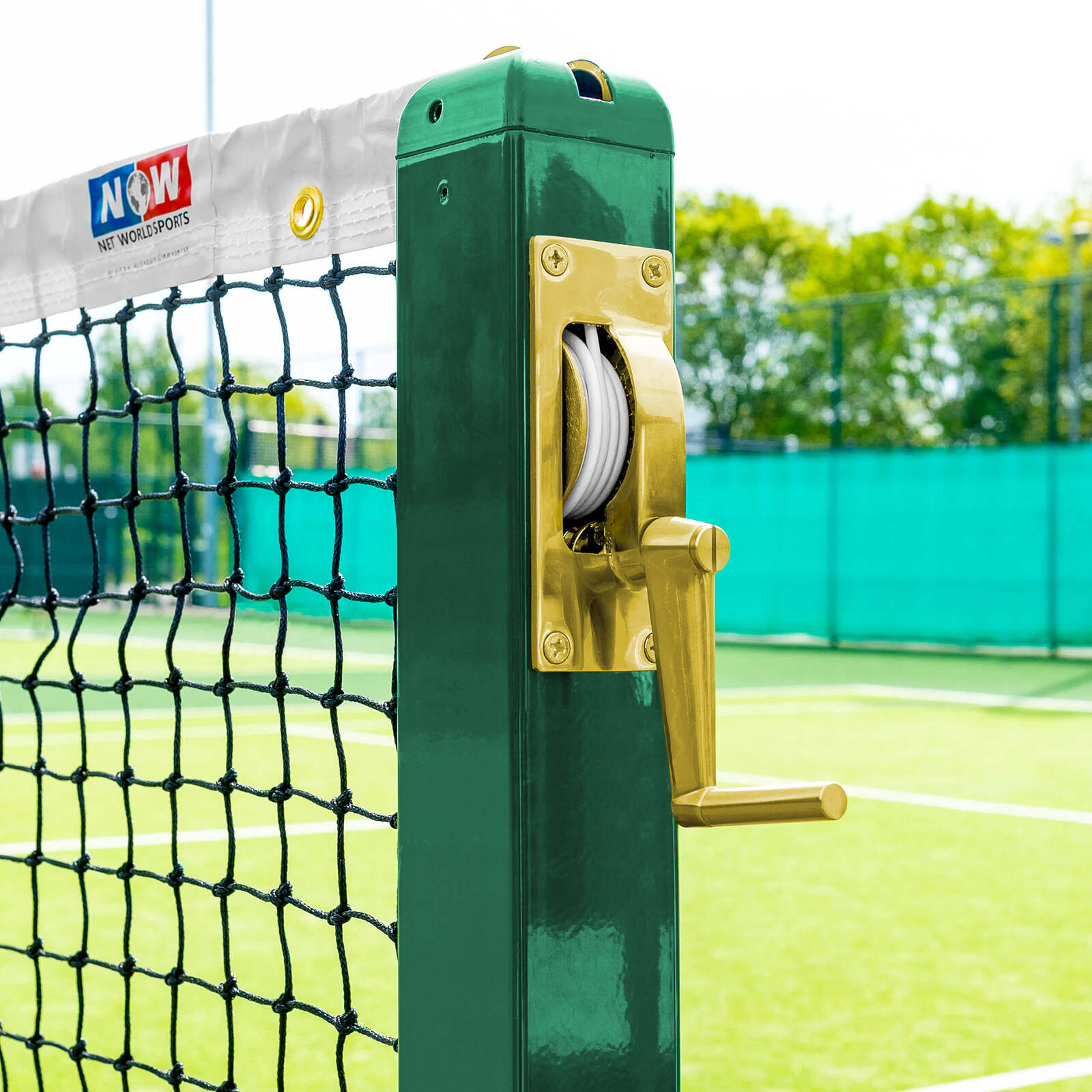 Vermont Mini Square Tennis Posts [Ground Sockets  Option:: With Ground Sockets]