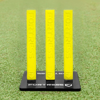 FORTRESS [Multi Pack With Base] Flexi Cricket Stumps [Stump Size:: 3 x Full Size Flexi Stumps] [Base Type:: 1 x Fresstanding Base]