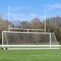 FREESTANDING ALUMINIUM SOCCER & RUGBY COMBINATION GOALS [Combination Goal Size:: 7.3m x 2.4m] [Single or Pair:: Single]