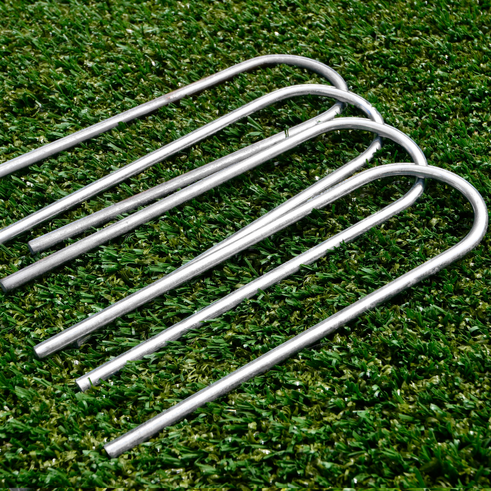 STEEL U-PEG GOAL ANCHORS [Peg Thickness:: 6mm Thick Steel (8in Long)] [Pack Size:: Pack of 2]