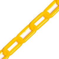 5m/25m Plastic Chain Barrier – Chain Only [6mm/8mm - 8x Colours] [Colour: White] [Thickness:: 6mm]