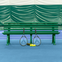 Vermont Tennis Court Benches [3/4 Seater] - Green Or White [3 or 4 Seater:: 3 Seater (1.5m)] [Colour: Green] [Style: Standard]