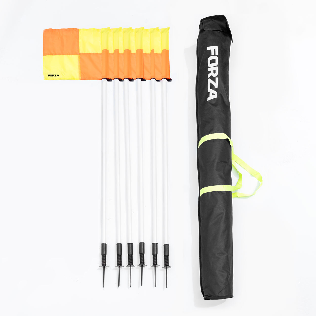 FORZA Astroturf Corner Flags, Pole & Base Set [Optional Carry Bag :: With Carry Bag] [Pole Type:: Standard (4 Pack)]