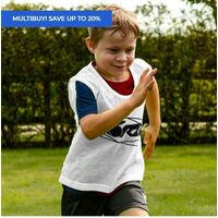 FORZA PRO RUGBY TRAINING VESTS [5 - 15 PACKS] [Colour: White] [Pack Size:: Pack of 5] [Bib Size:: Kids]
