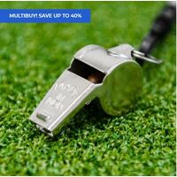 STAINLESS STEEL REFEREE WHISTLE & LANYARD