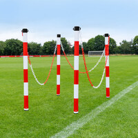 Ground Spike Plastic Post & Chain [5x Colours] [Post & Chain Colour Option:: Red/White Posts & Chains]