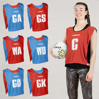 FORZA Pro Reversible Netball Bibs [Pack Of 7] [Colour: Red / Blue]