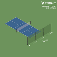 Vermont Socketed Pickleball Court Surround System [Surround Option:: End of Court (40ft x 10ft)]