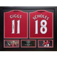 Manchester United FC Giggs &amp; Scholes Signed Shirts (Dual Framed)