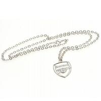 Arsenal FC Silver Plated Pendant &amp; Chain CR