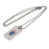 Rangers FC Colour Crest Dog Tag &amp; Chain