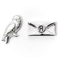 Harry Potter Silver Plated Earrings Hedwig Owl &amp; Letter