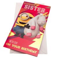 Despicable Me Minion Birthday Card Sister