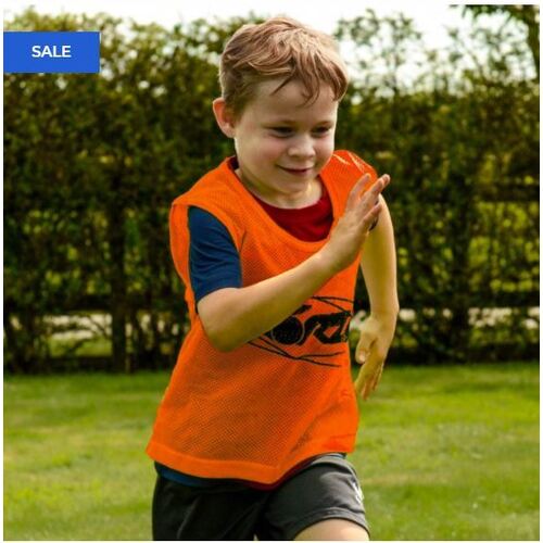 FORZA PRO RUGBY TRAINING VESTS [5 - 15 PACKS] [Colour: Orange] [Pack Size:: Pack of 5] [Bib Size:: Kids]