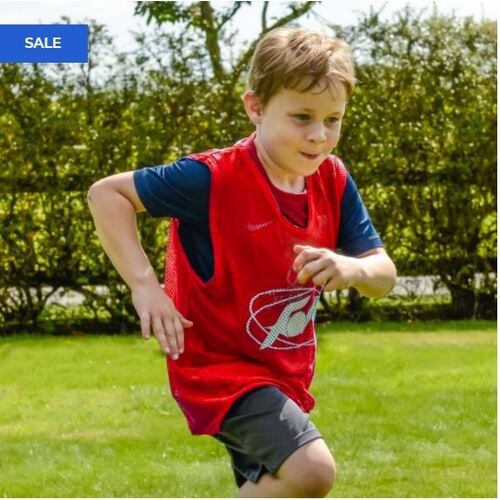 FORZA PRO RUGBY TRAINING VESTS [5 - 15 PACKS] [Colour: Red] [Pack Size:: Pack of 5] [Bib Size:: Kids]