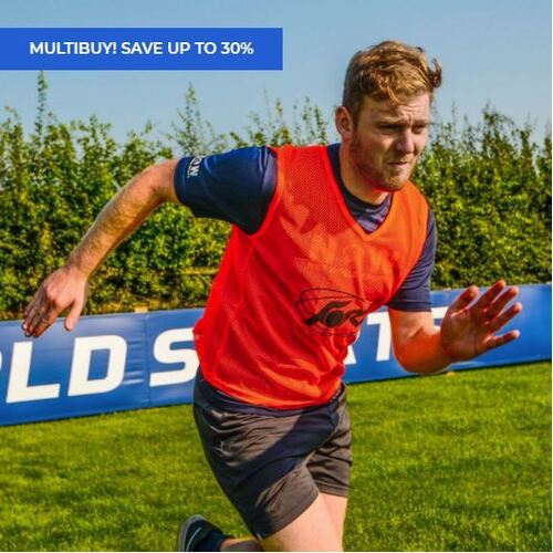 FORZA PRO RUGBY TRAINING VESTS [5 - 15 PACKS] [Colour: Orange] [Pack Size:: Pack of 10] [Bib Size:: Adult (Small / Medium)]