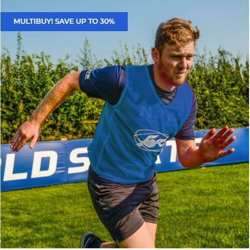 FORZA PRO RUGBY TRAINING VESTS [5 - 15 PACKS] [Colour: Blue] [Pack Size:: Pack of 10] [Bib Size:: Adult (Large / XLarge]