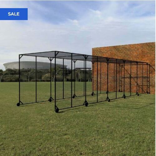 FORTRESS FIXED CONCERTINA NET CAGE [CRICKET/BASEBALL] [Cage Length: 6m] [Include Rear Support Posts:: Yes]