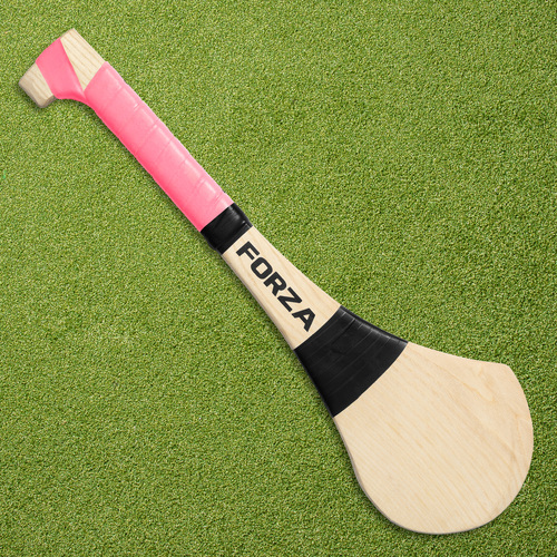 FORZA Ash Wood Hurling (GAA) Stick [5 Sizes] [Grip Colour:: Pink] [Stick Size:: 18"]