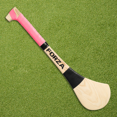 FORZA Ash Wood Hurling (GAA) Stick [5 Sizes] [Grip Colour:: Pink] [Stick Size:: 24"]