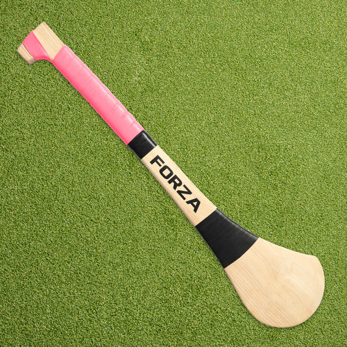 FORZA Ash Wood Hurling (GAA) Stick [5 Sizes] [Grip Colour:: Pink] [Stick Size:: 26"]
