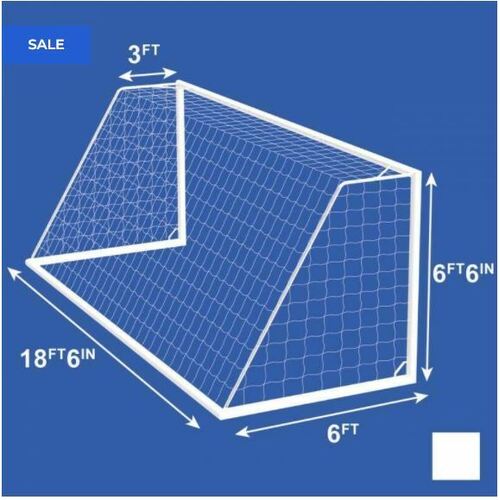 18.5 X 6.5 REPLACEMENT FOOTBALL GOAL NETS [Style: Standard] [Size:: 5.6m x 2.0m x 0.9,m x 1.8m] [Thickness:: 3mm | White] [Single or Pair:: Single]