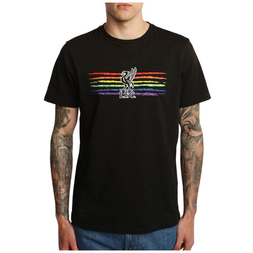 Liverpool FC Liverbird Pride T Shirt Mens Black - Medium