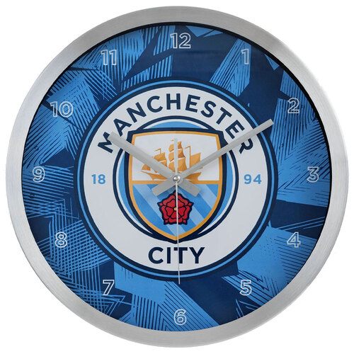 Manchester City FC Geo Metal Wall Clock