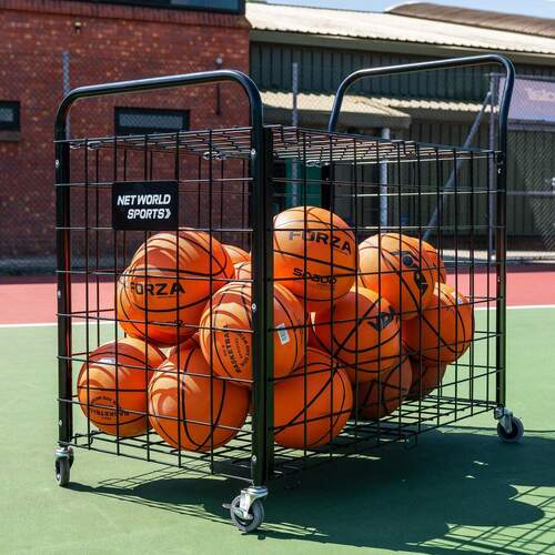 Portable Basketball Ball Cage & Equipment Cart Trolley