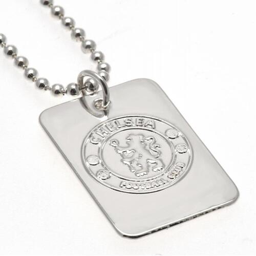 Chelsea FC Silver Plated Dog Tag &amp; Chain
