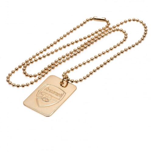 Arsenal FC Gold Plated Dog Tag &amp; Chain
