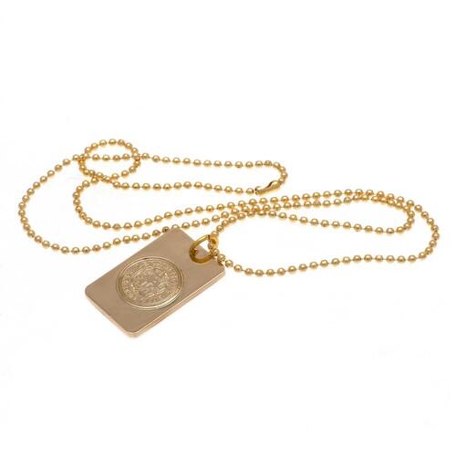 Leicester City FC Gold Plated Dog Tag &amp; Chain
