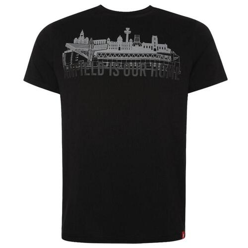 Liverpool FC Anfield Skyline T Shirt Mens Black M
