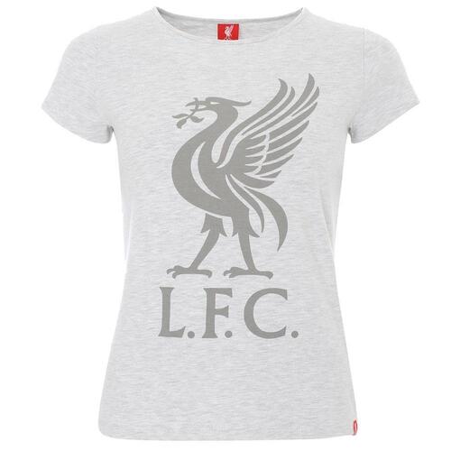 Liverpool FC Liverbird T Shirt Ladies Ice Marl 16